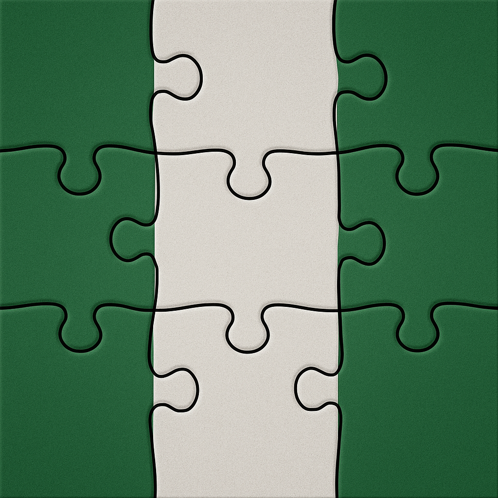 Educational Flag Puzzle – Nigeria (112 pieces, 20×30 cm)